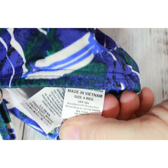 LL Bean Mix and Match Swimwear Squareneck Tankini Blue Print Size 4 - Picture 8 of 8